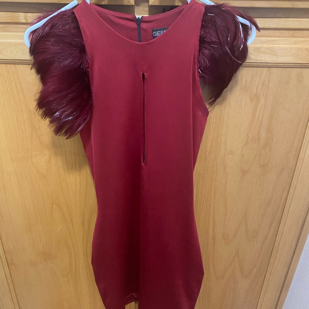 Burgundy bodycon dress